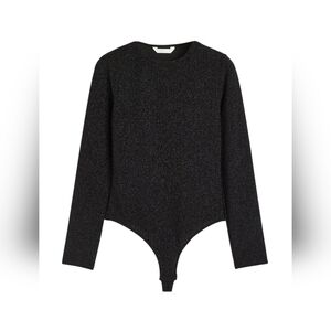 H&M Shimmering Black Long Sleeve Bodysuit
